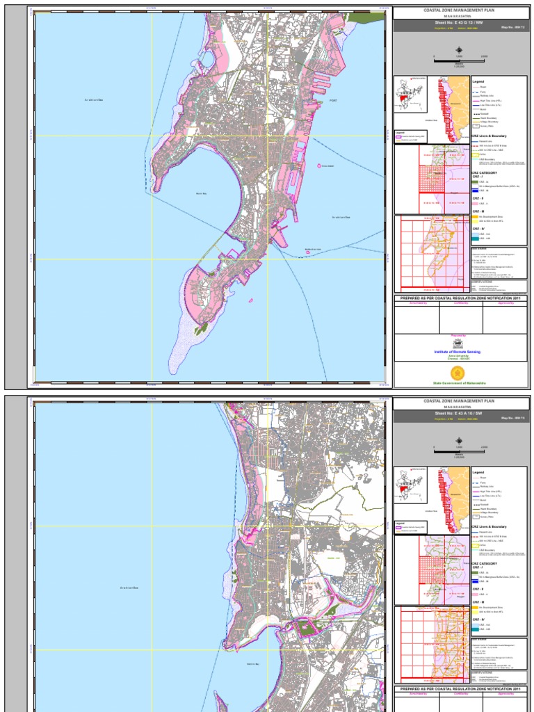 Crz Map Of Mumbai Czmp Map Mumbai | Pdf | Mumbai | Geodesy