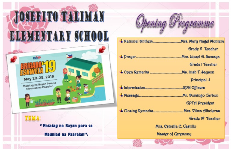 School Event Program Overview | PDF | Cooking, Food & Wine | Language ...