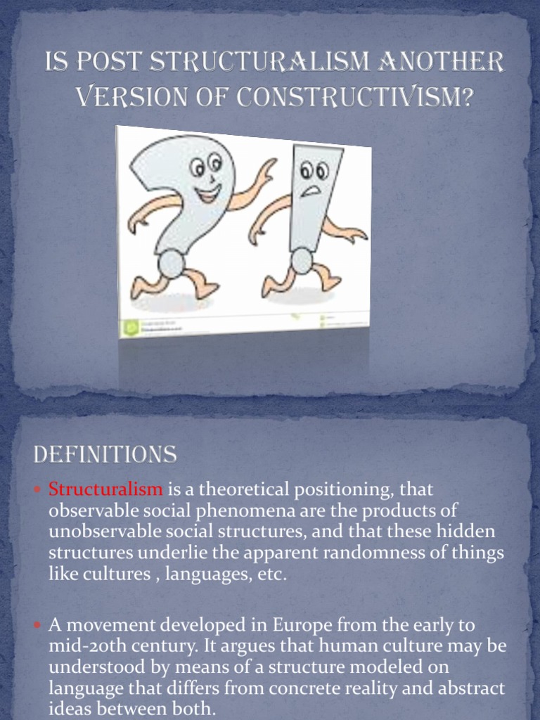 Post Structuralism and Constructivism PDF Constructivism