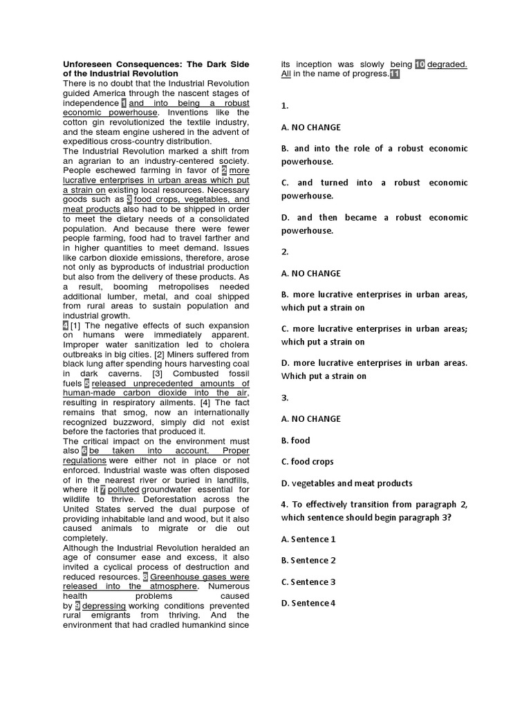 Unforeseen Consequences PDF Industrial Revolution Natural Environment