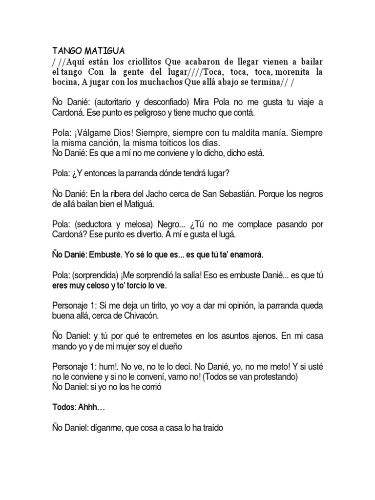 Tango Matigu1 Letra | PDF | Musica Tango | Ocio