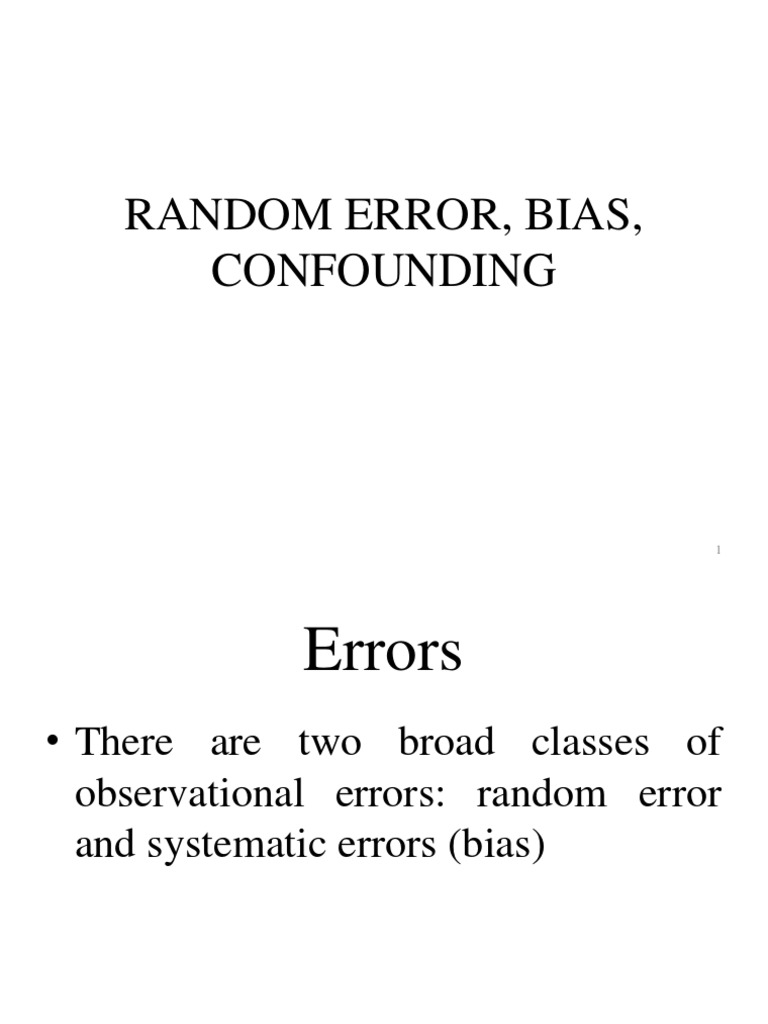 Understanding Bias and Random Error | PDF | Confounding | Observational ...