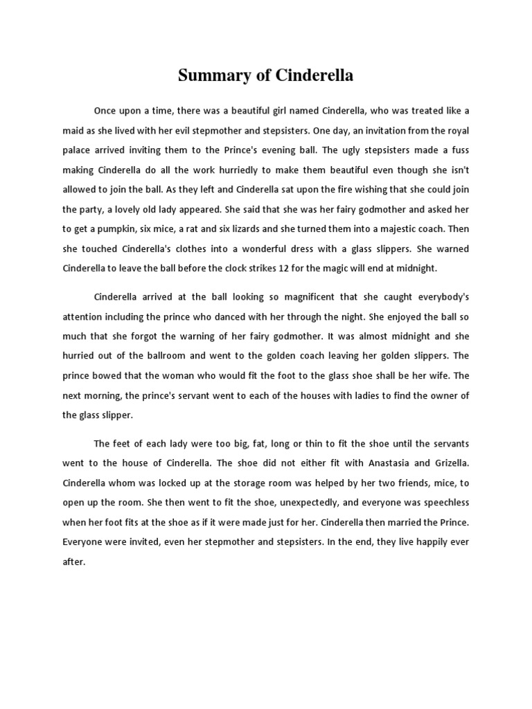 cinderella story essay