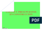 Costos Y Presupuestos en Construccion