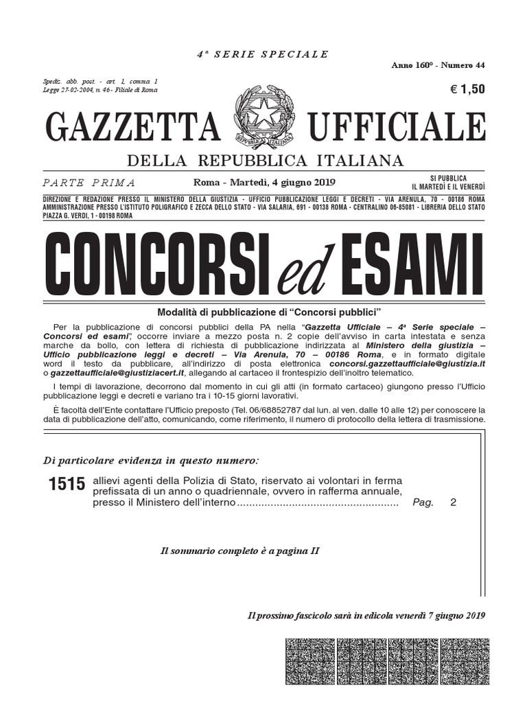Gazzetta Ufficiale Concorsi