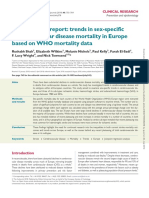 Epidemiology Report - Trends in Sex-Specific Cerebrovascular Disease Mortality in Europe Based On WHO Mortality Data