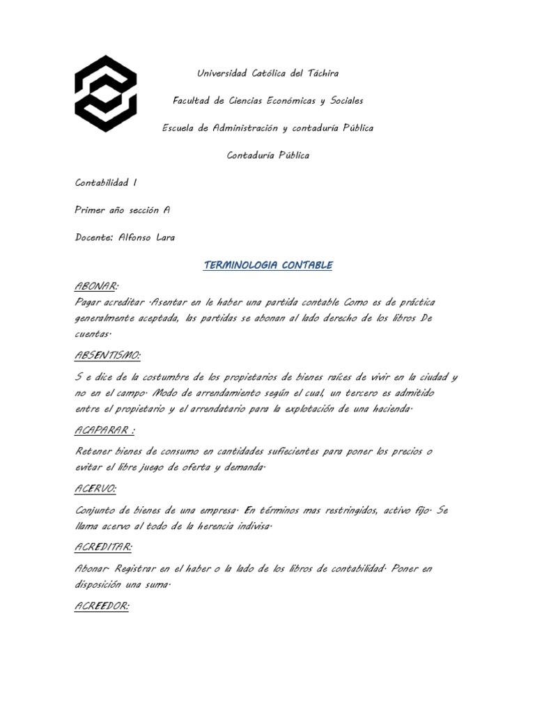 Glosario de Términos Contables | PDF | Contabilidad | Bancos