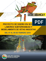 Diseño y Modelamiento Subterráneo - Abancay Del 07 Al 08 Febrero