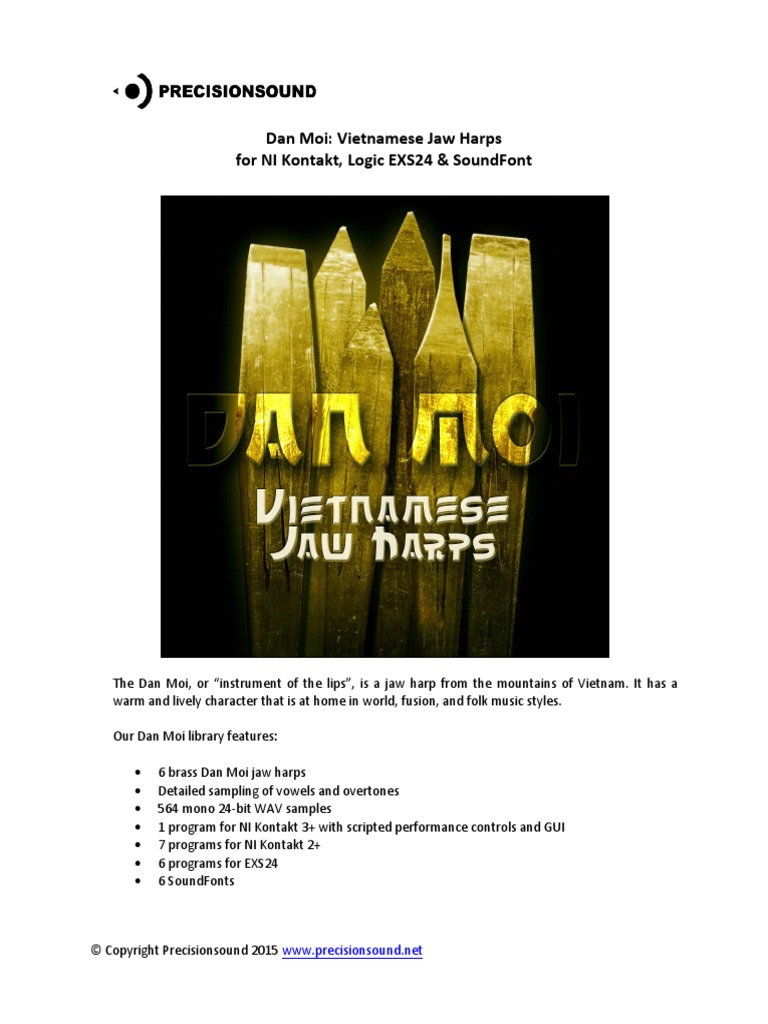 Dan Moi Vietnamese Jaw Harps For Ni Kontakt, Logic Exs24 & Soundfont