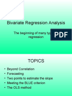 Bivariate Regression Analysis: The Beginning of Many Types of Regression