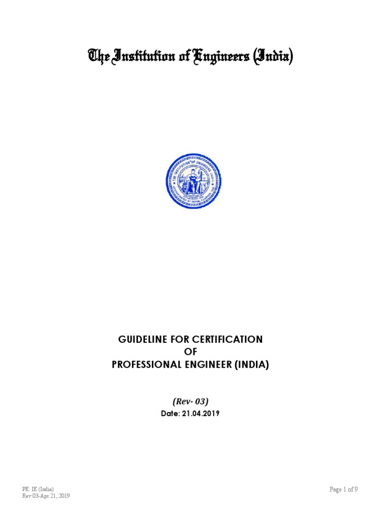 Guidelines for Professional Engineer Certification | PDF | Competence ...