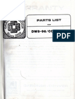 G.D 800 Parts List Ref. Only