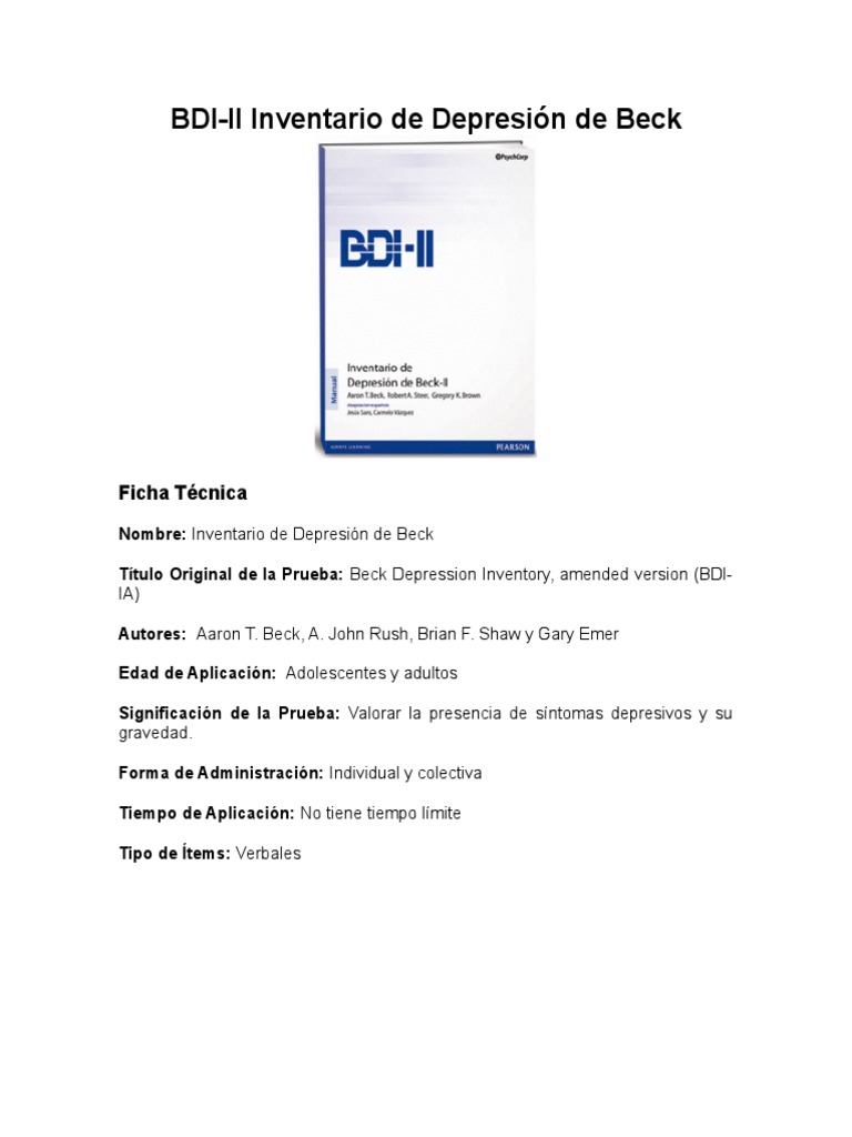 BDI-II Ficha Técnica