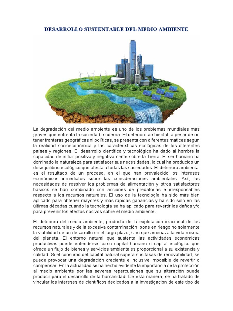 Desarrollo Sustentable y Medio Ambiente | PDF | Desarrollo sostenible ...