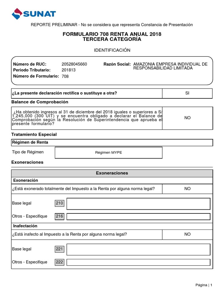 Formulario 708 Renta Anual 2018 | PDF | Impuesto sobre la renta | Impuestos