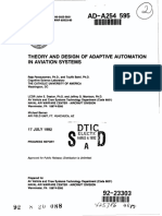 Adaptive Automation in Aviation Systems Report