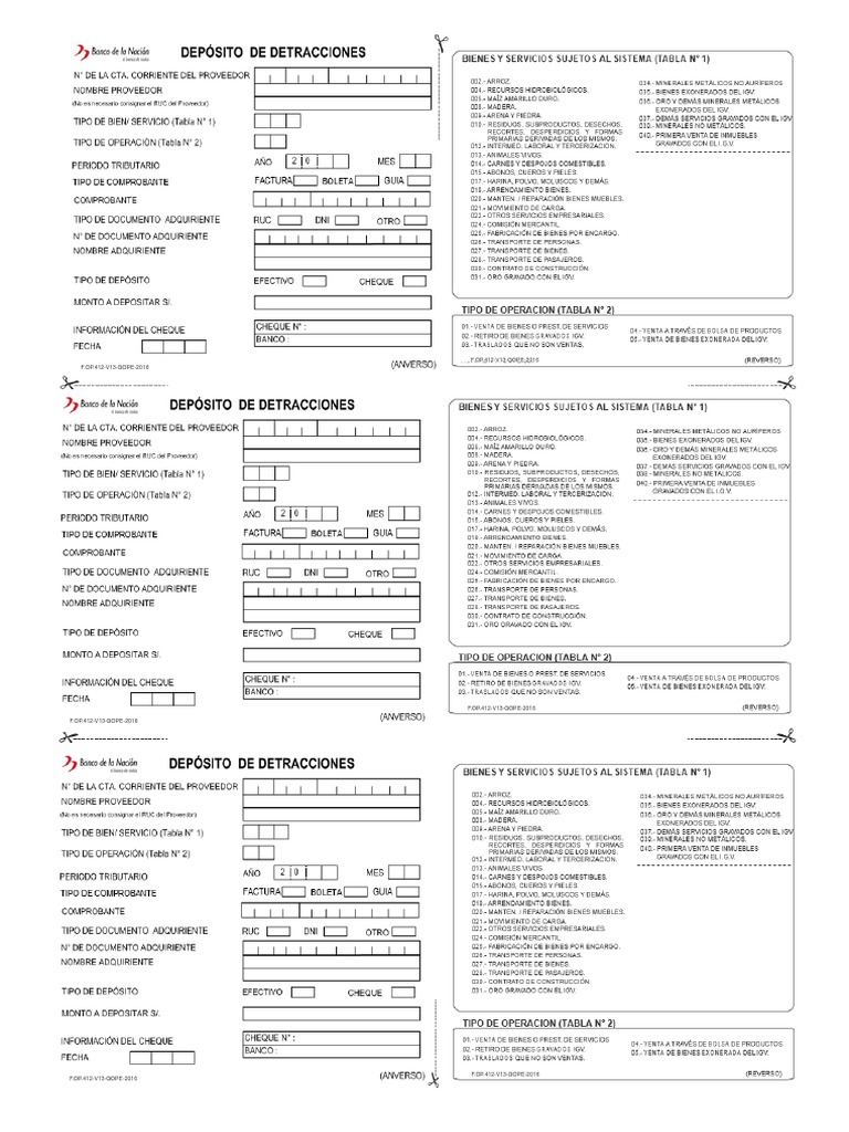 Formulario de Detraccion | PDF