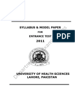 Syllabus & Model Paper: Entrance Test