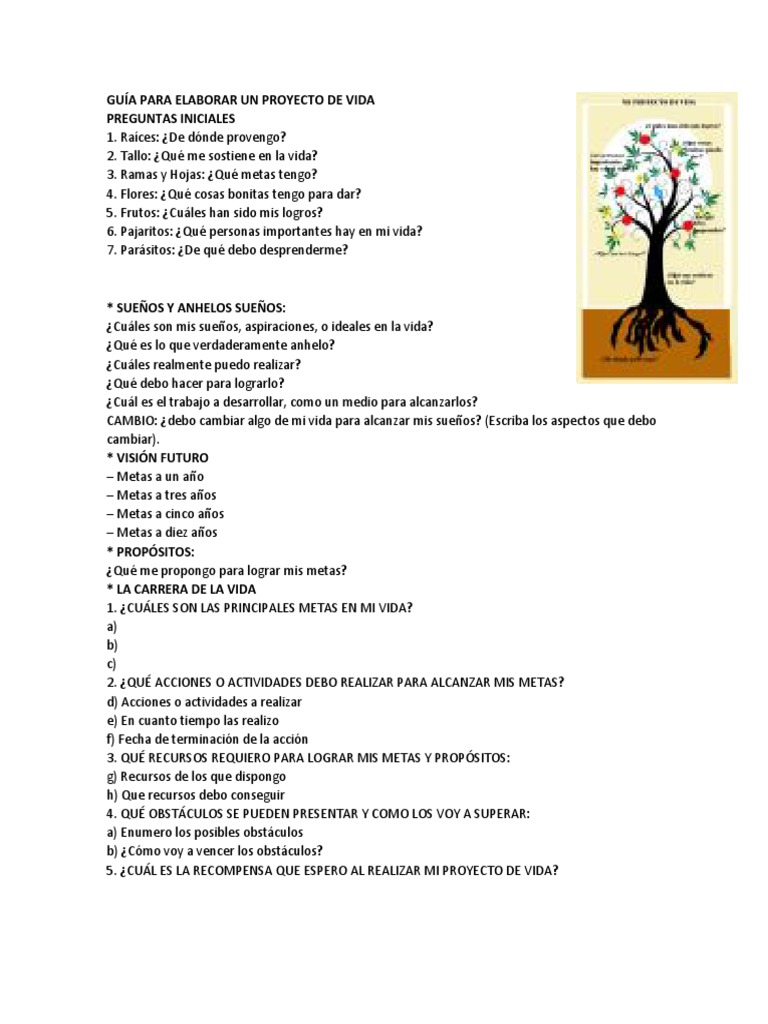 Guía para Elaborar un Proyecto de Vida | PDF | Crecimiento personal y ...