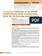 FEM-based Verification of The PN-EN Standard-Based Stress Concentration Factor For The Drum-Pipe Joint of A Boiler