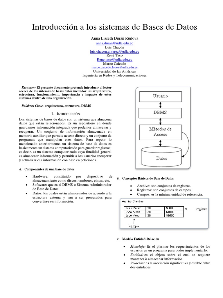 Introduccion A Los Sistemas de Bases de Datos | PDF | Modelo cliente ...