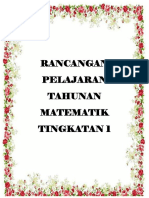 Rancangan Pelajaran Tahunan Matematik Tingkatan 1