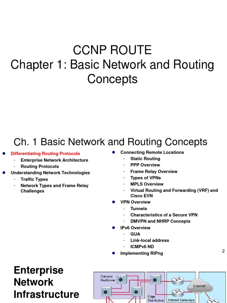 ROUTE 1 BasicNetworkRoutingConcepts | PDF | Virtual Private Network ...