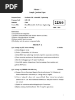 Sample Question Paper Basic Electrical & Electronics Engineering