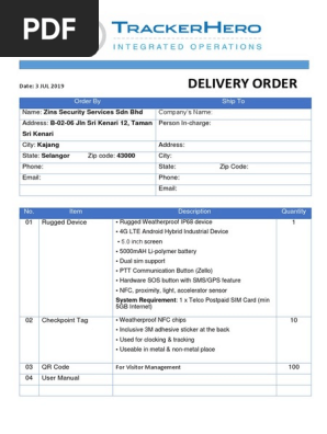 Delivery Order