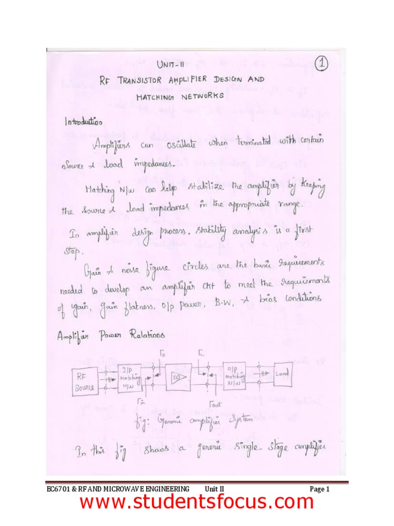 Microwave Engineering Lecture Notes | PDF | Microwave Technology ...