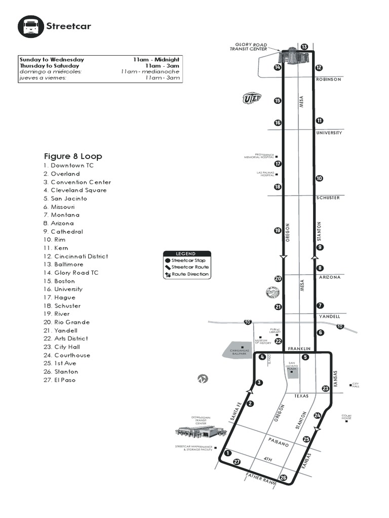 El Paso Streetcar Route Map | PDF | El Paso | Light Rail