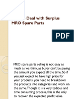 How To Deal With Surplus MRO Spare Parts