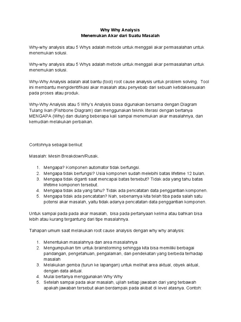 Why Why Analysis | PDF