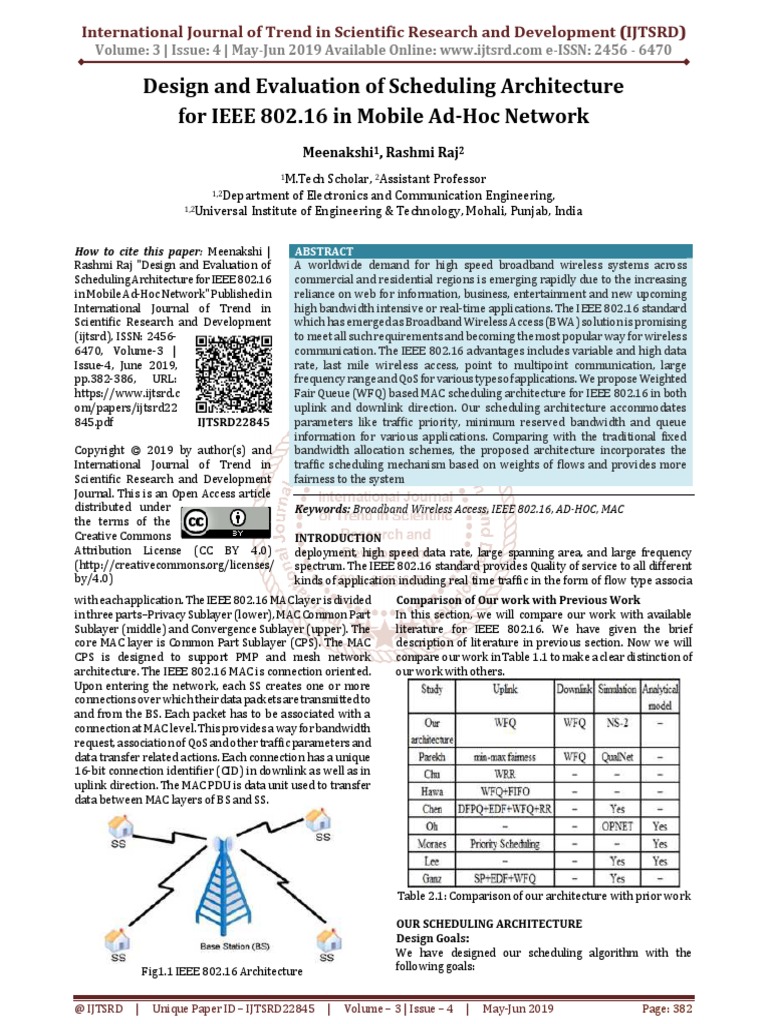Design and Evaluation of Scheduling Architecture For IEEE 802.16 in ...