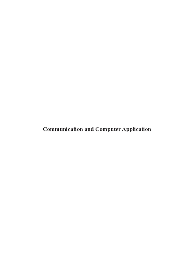 Communication and Computer Application | PDF | Computer Network ...