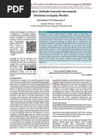 Investors' Attitude Towards Investment Decisions in Equity Market