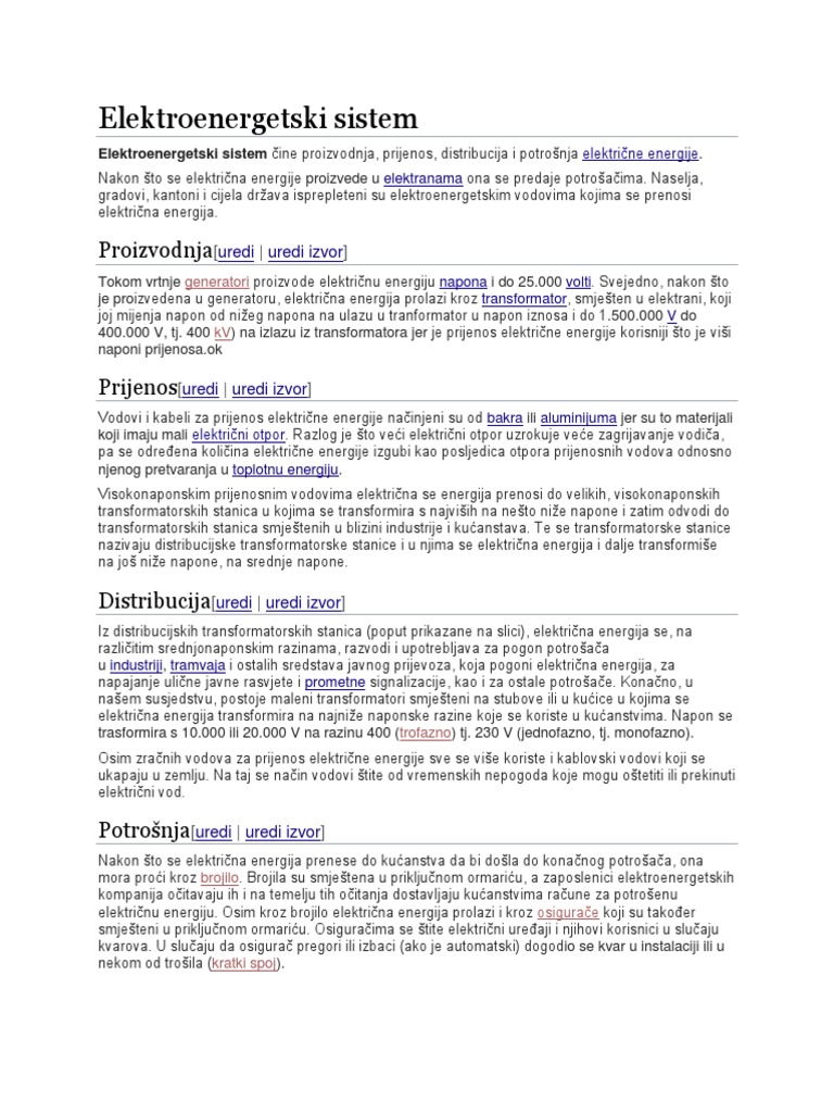 Elektroenergetski Sistem | PDF