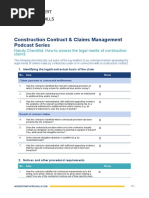 Handy Checklist How to Assess the Legal Merits of Construction Claims