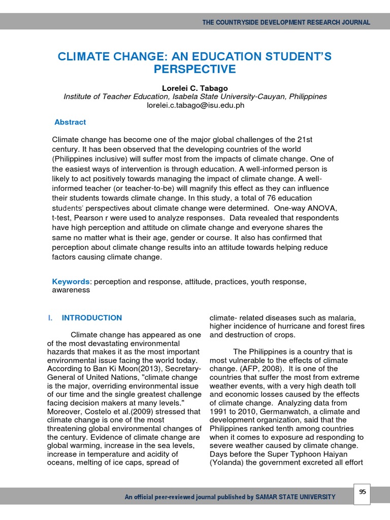 Education Students' Views on Climate Change | PDF | Climate Change ...