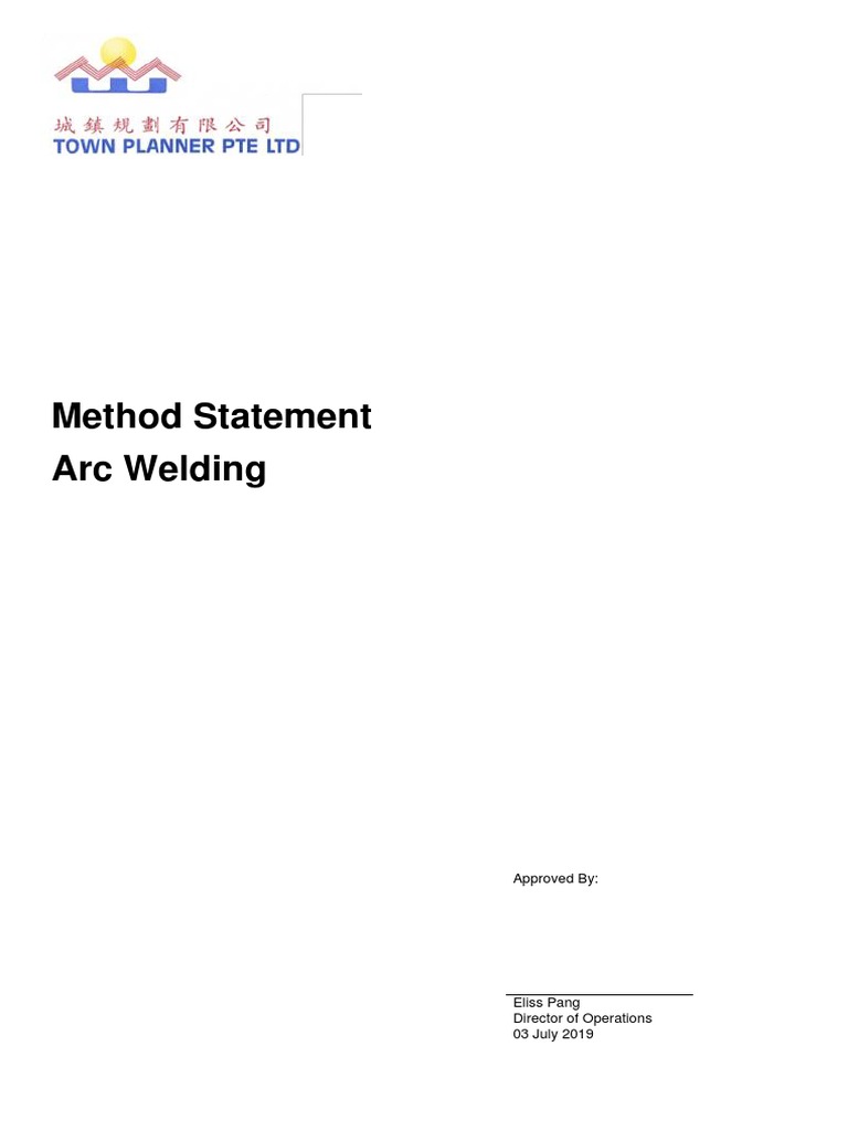 Arc Welding Method Statement | PDF | Welding | Construction