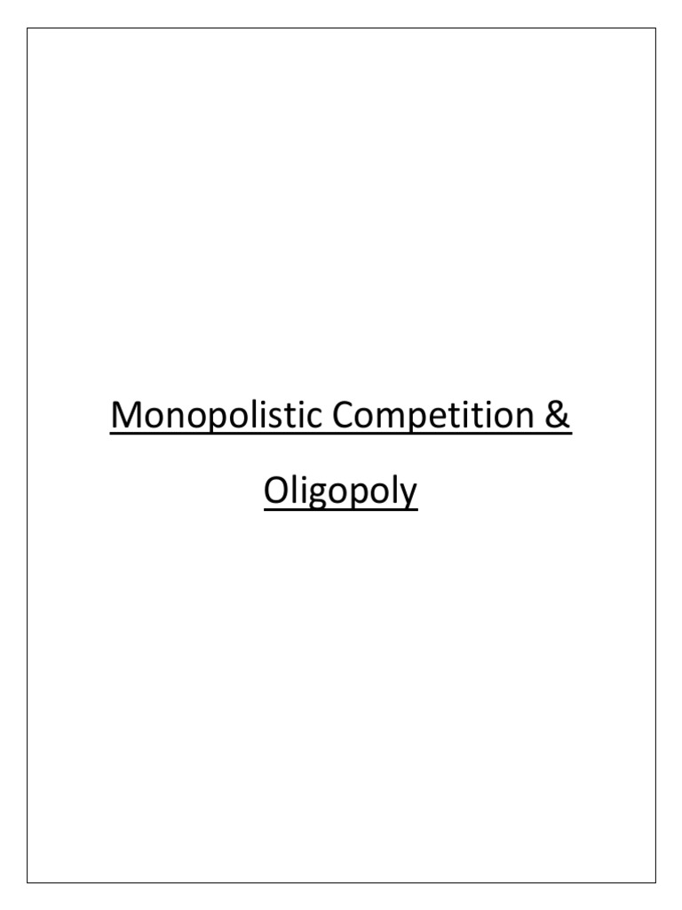 This Is Not An Oligopoly: Learn The Defining Feature - xee00oj