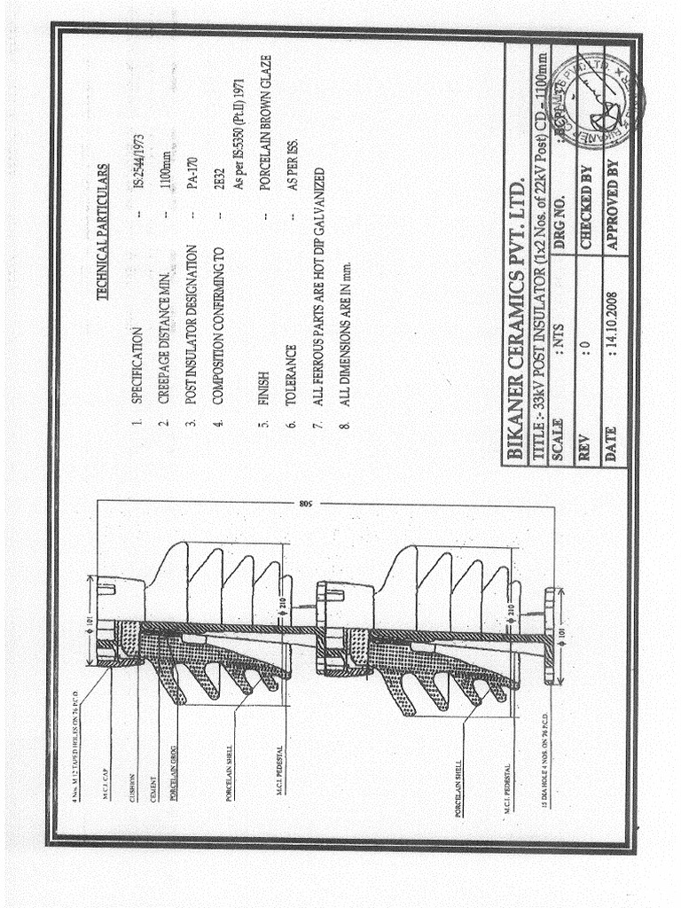 33kV Post Insulator Stack Dwg