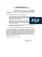 Declaration of Trust and Deed of Assignment - Template