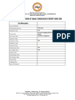 Status of Submission of Badac Consolidated Report Form 2018: City/Municipality