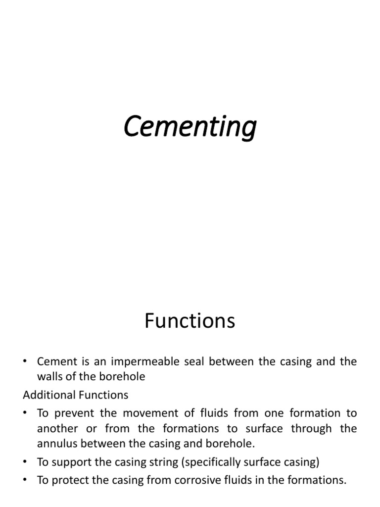 Cementing of An Oil Well | PDF | Casing (Borehole) | Filtration