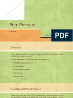 Pore Pressure Definition and Formation