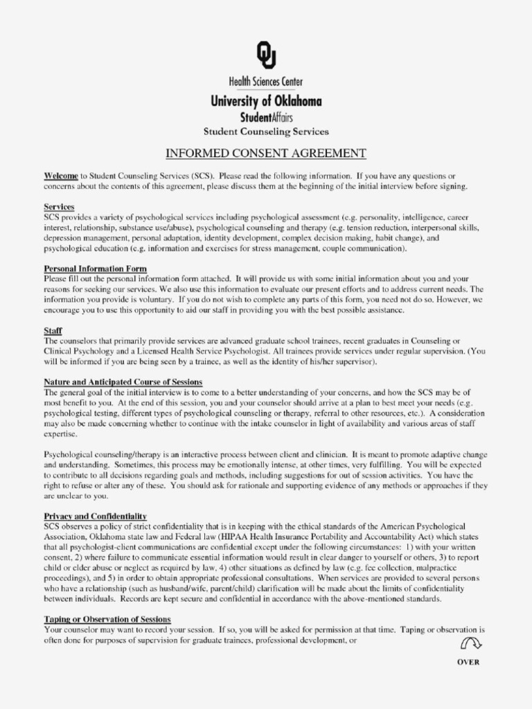 Informed Consent Form Sample For Surgery