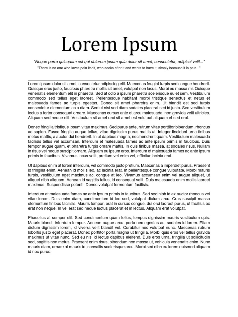 Comprehensive Guide to Lorem Ipsum Usage | PDF