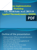 Syllabus Implementation Workshop Applied Thermodynamics (202050)