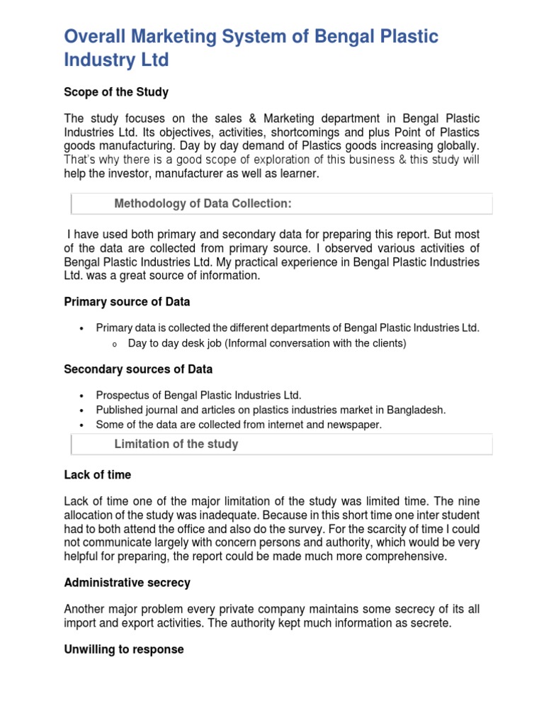 Bengal Plastic Industry PDF Sales Retail